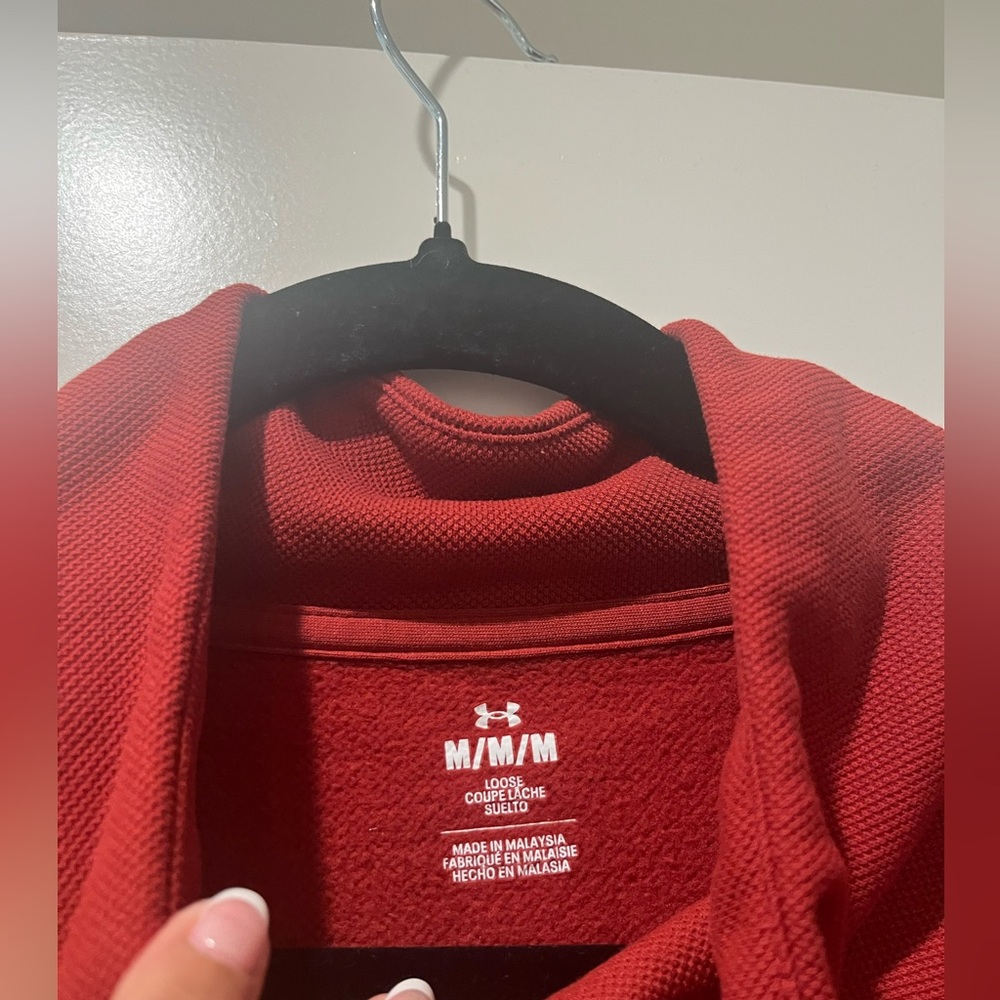 ✨Under Armour Sweatshirt✨ WOMENS RIVAL FLEECE TXTR HZ SWEATER rust orange M - Picture 4 of 4